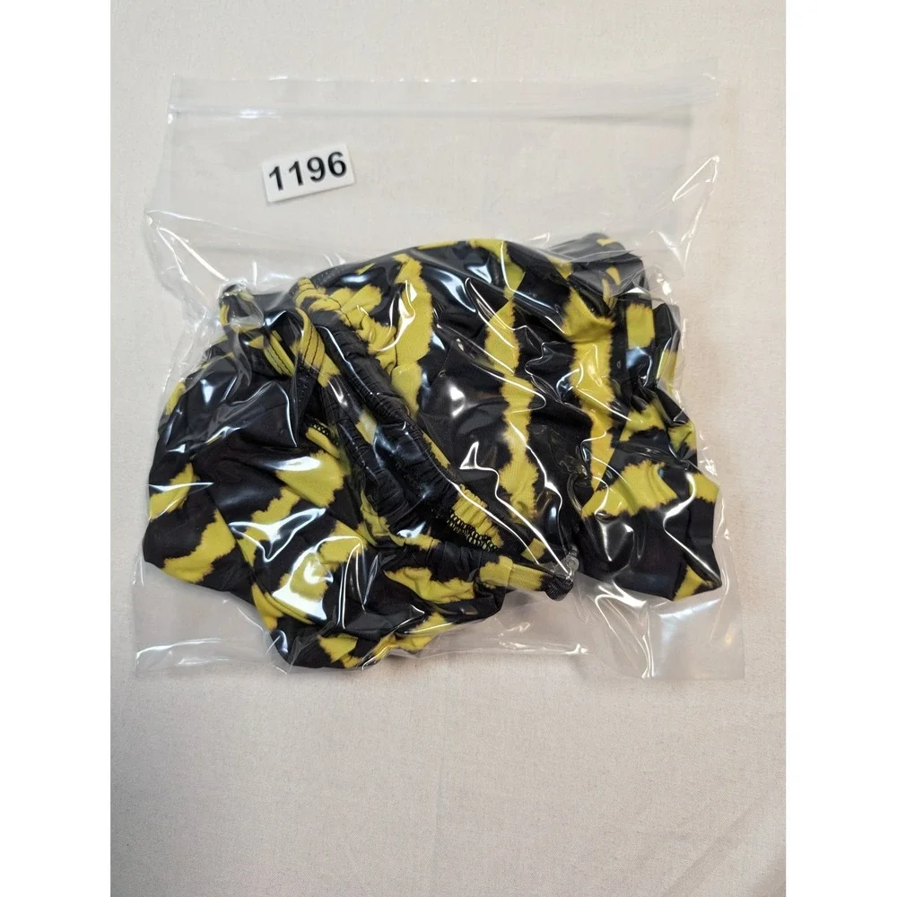 Out From Under Women Bikini Set M/L Black Yellow Tiger Stripe
